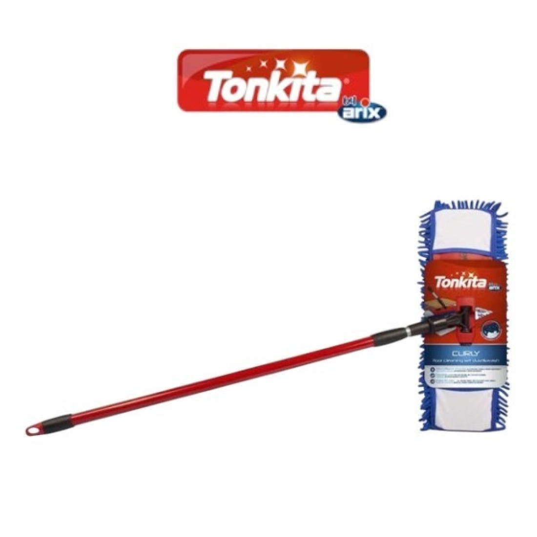 Tonkita Curly Flat Mop with Stick - Effortless Cleaning for Pristine Floors