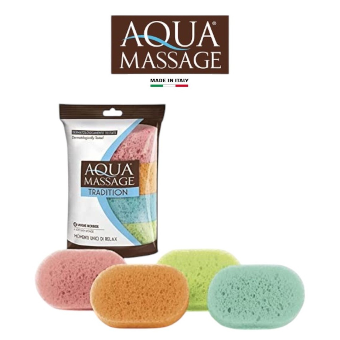 Aqua Massage Tradition 4-piece Soft Bath Sponges