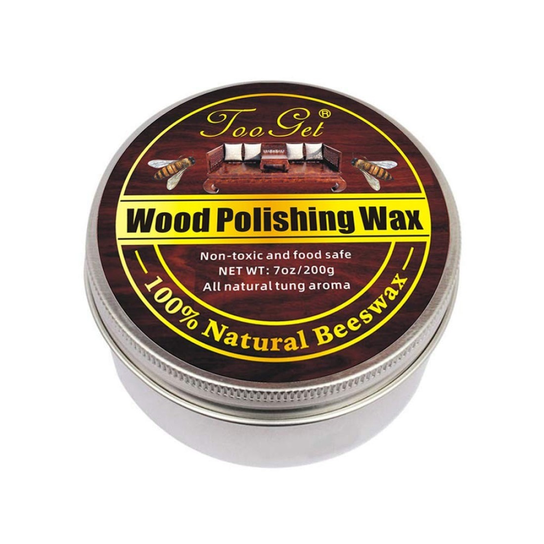 TooGet Wood Seasoning Beewax Furniture Polish Restoration Care Beeswax Suit for Woods Furniture Bamboo Wooden Surfaces Wood Polish Protection 7OZ
