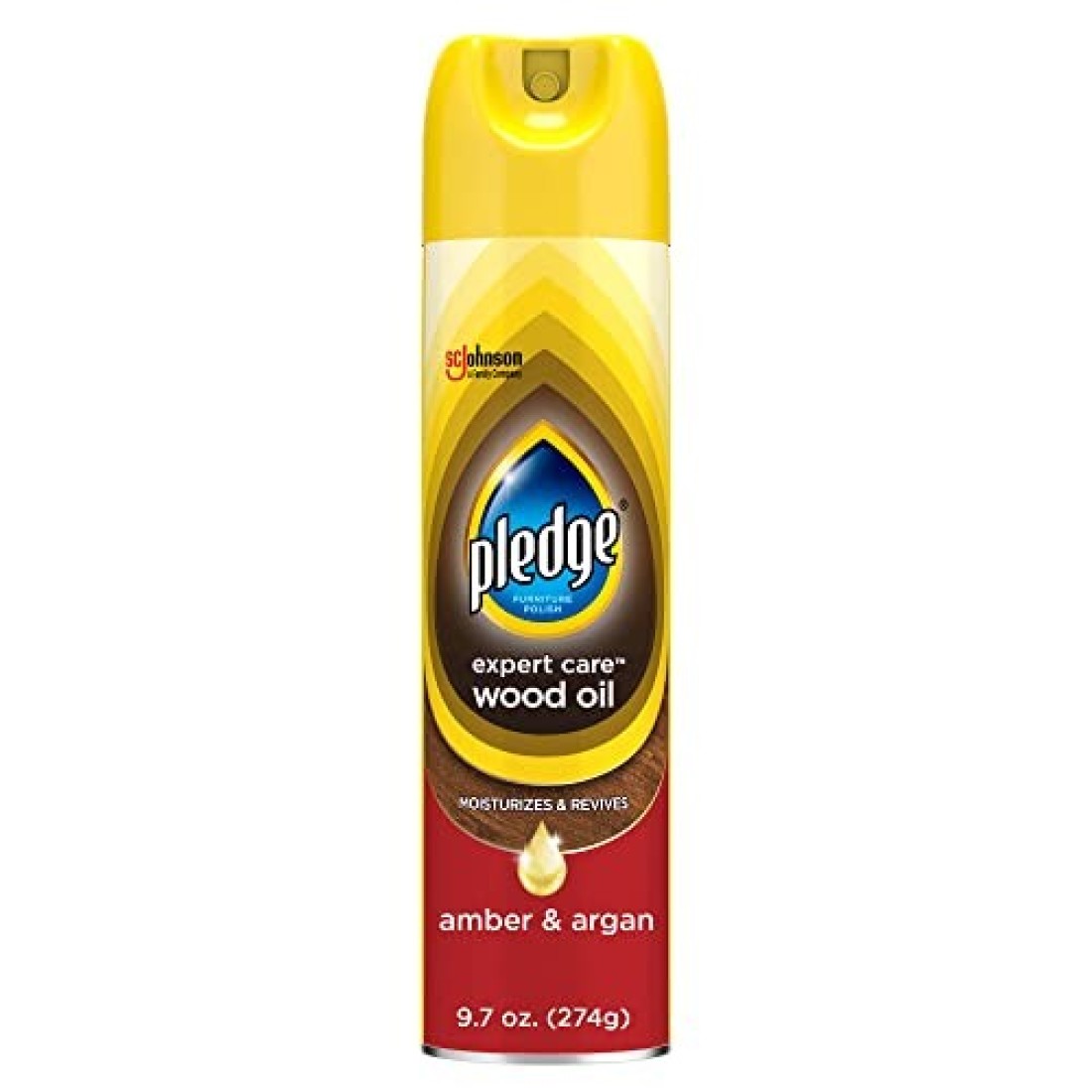Pledge Moisturizing Oil Spray Amber Argan Scent Nourishes Protects and Revitalizes Furniture 97 oz