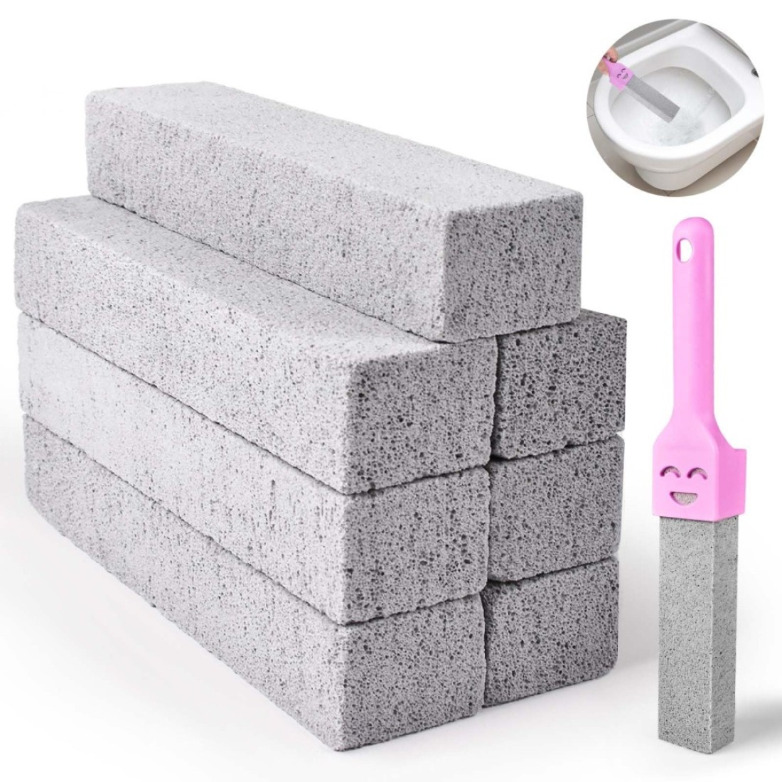 CONLI 8 Packs Pumice Stone for CleaningPumice Stone Toilet Bowl Cleaner Powerfully CleansPumice Stone with Handle Suitable for Clean Toilet Bathroom Kitchen Sink Grill Bathtub Swimming Pool