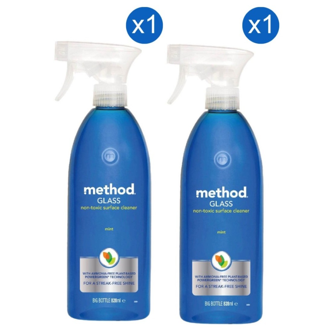 Method Glass Cleaner Spray, Mint, 828ml Pack of 2