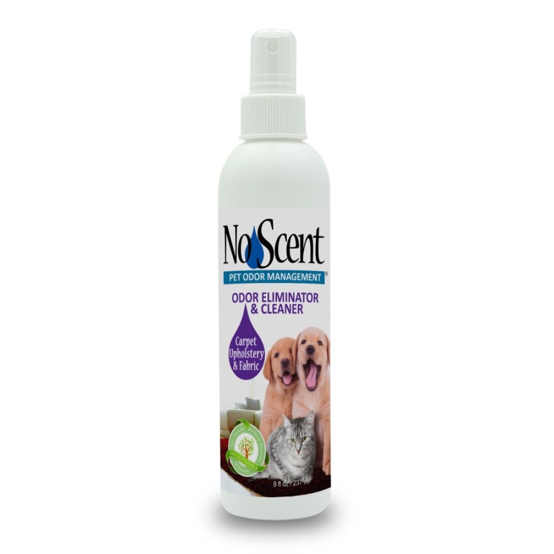 No Scent Carpet Upholstery &amp; Fabric Furniture Spray Spot Cleaner for Wet Dog Smell, Cat Spray, Pet Odor, Urine, Poop &amp; Secretions (32 Fl Oz / 946 mL)