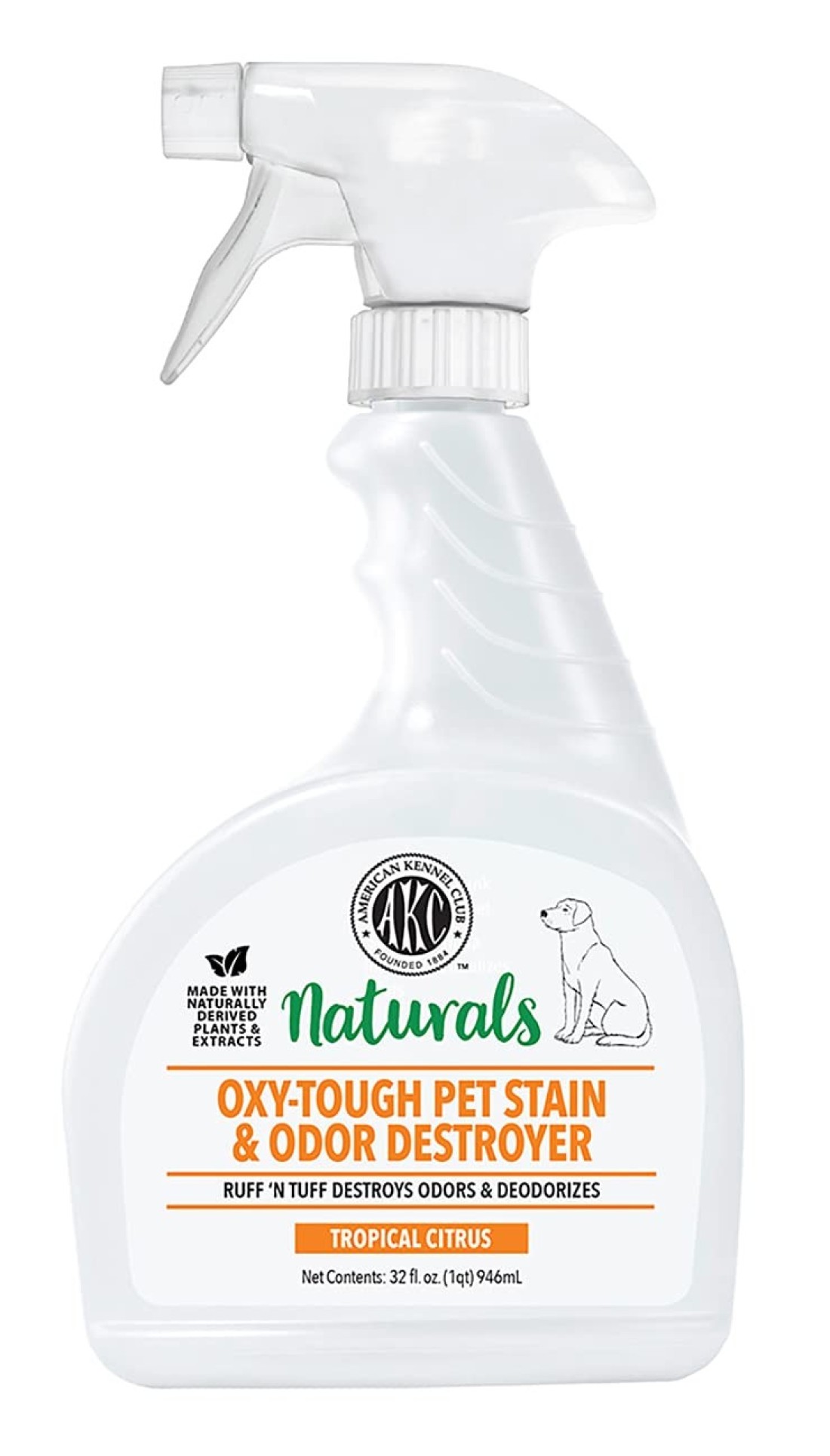 American Kennel Club OxyTough Pet Stain Odor Eliminator Removes Sofa Dog Stains Odors Tropical Citrus Scent 16 Ounce