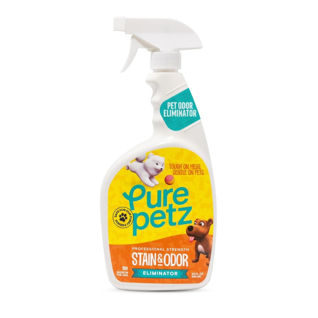 Pure Petz Stain Odor Eliminator Enzyme Spray for Strong Pet Urine Stain Smell Carpet Cleaner Pet Odor Remover for Home Carpet Stain Remover for Cats Dog Pee Enzymatic Cat Urine Destroyer