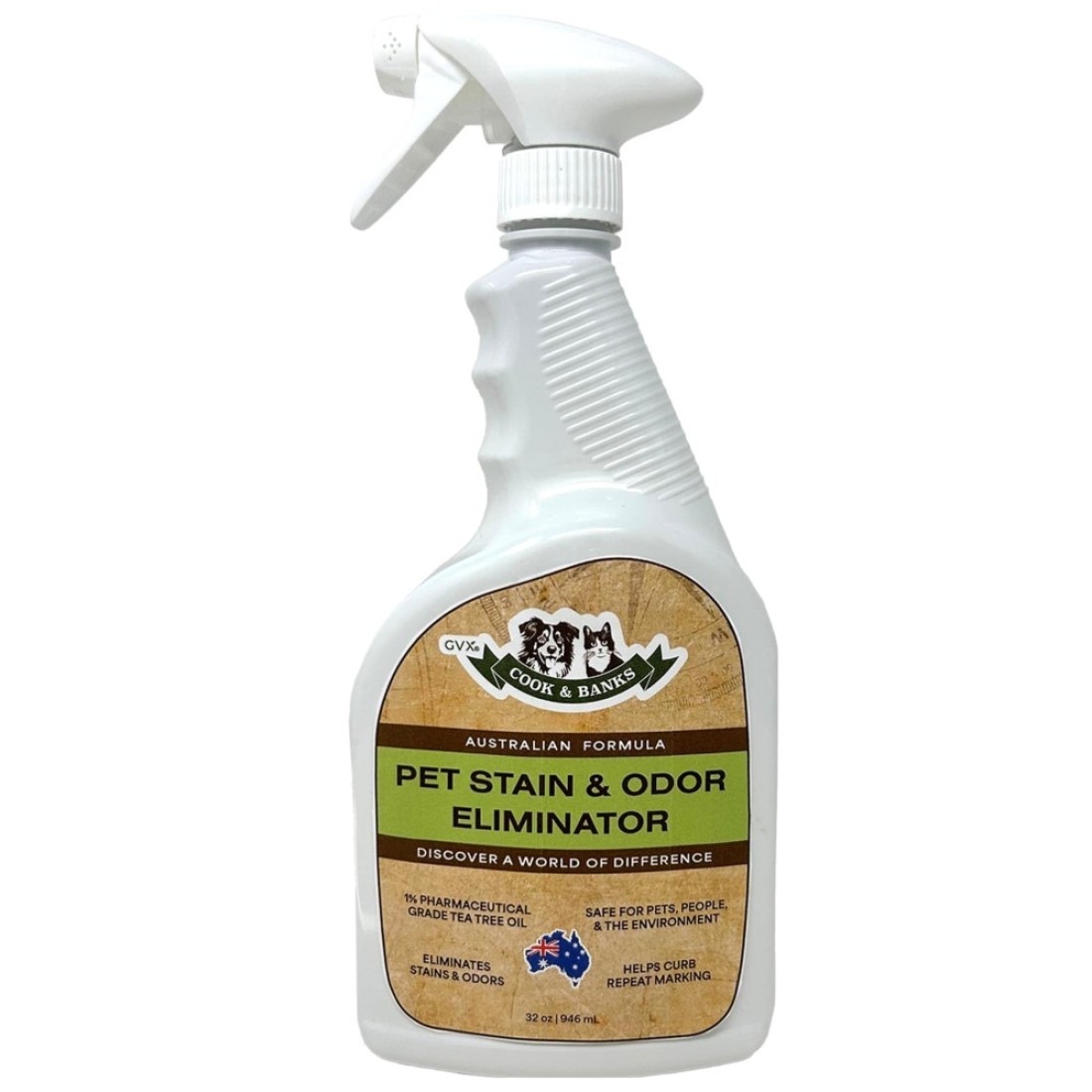 GVX Pet Stain Odor Eliminator for Home Pet Carpet Cleaner Urine Odor Eliminator Dog Cat Urination Deterrent Carpet Stain Remover Cat Dog Pee Spray Cleaner 32 oz