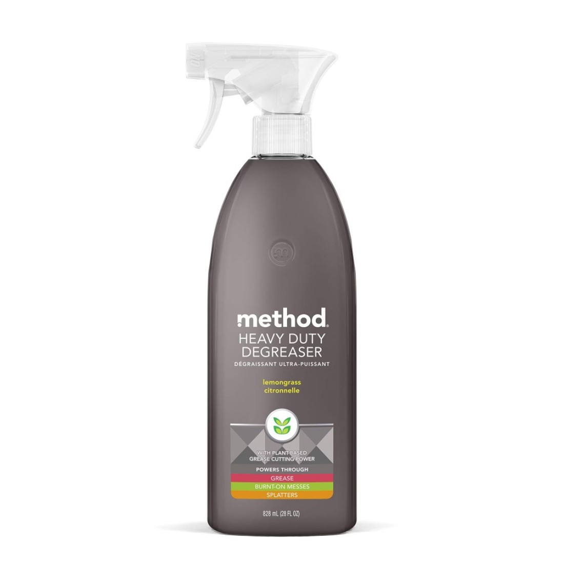 Method Heavy Duty Degreaser, Lemongrass Scent, Oven Cleaner &amp; Stove Top Cleaner, 28 Oz Spray Bottle (Pack of 1),(Packaging may vary)