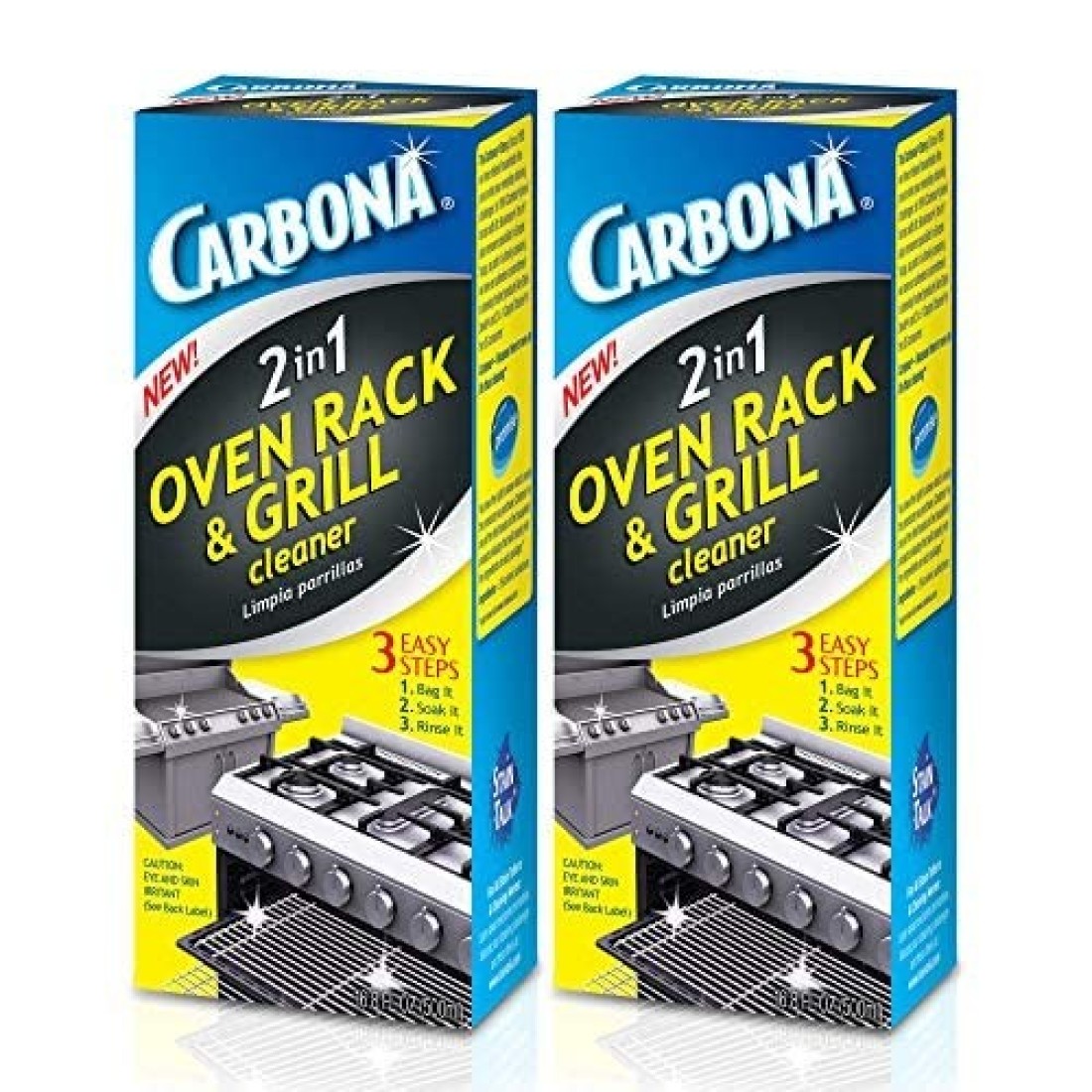 Carbona Oven Rack &amp; Grill Cleaner Eliminates Thick Grease &amp; Build-Up Griddle &amp; BBQ Cleaning Solution 16.8 Fl Oz, 2 Pack