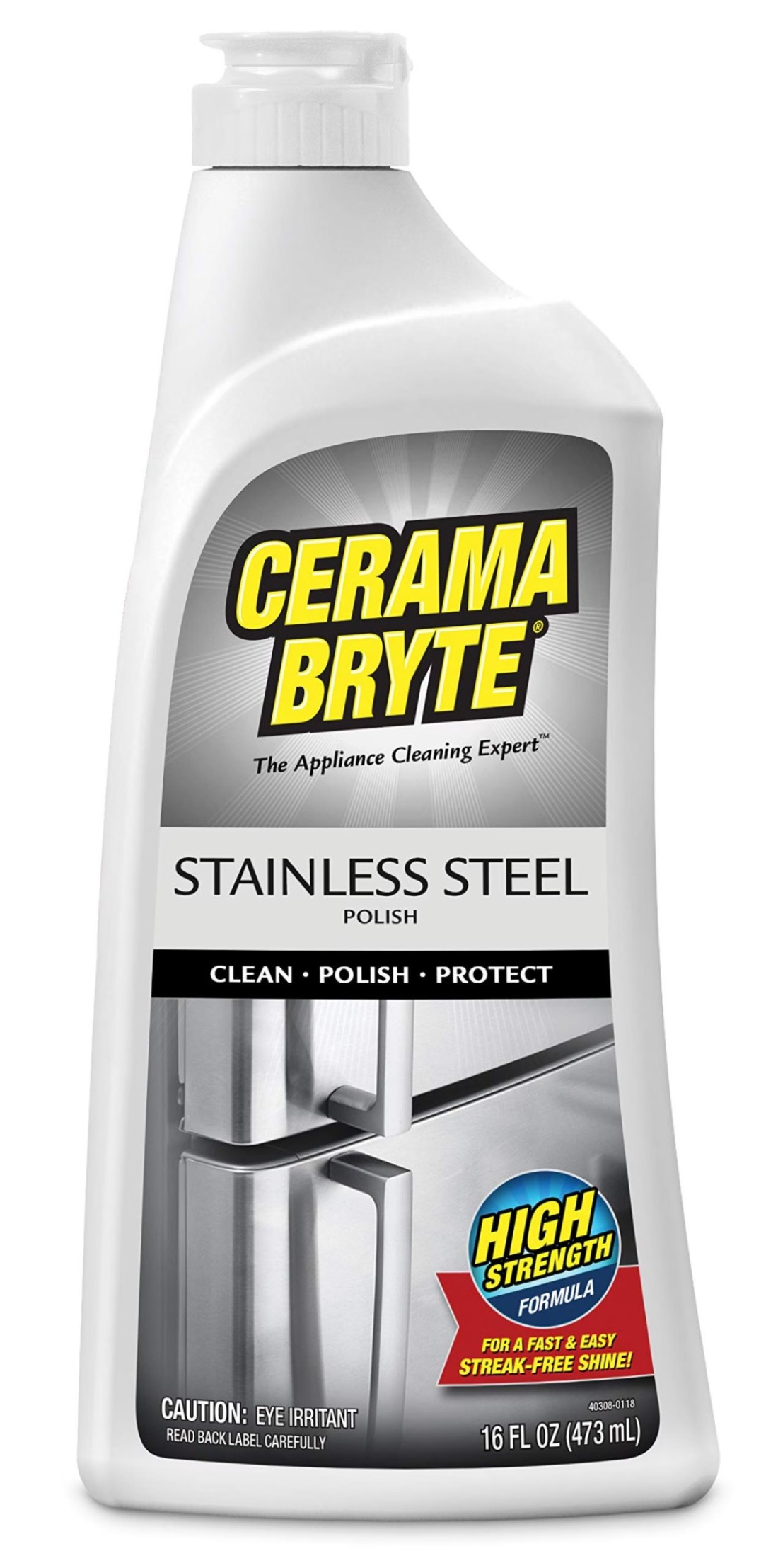 Cerama Bryte Stainless Steel Cleaner for Appliances StreakFree Shine and Protection for Refrigerators Dishwashers Ovens and Grills 16 Fluid Ounce 1 Pack No Spray Pump