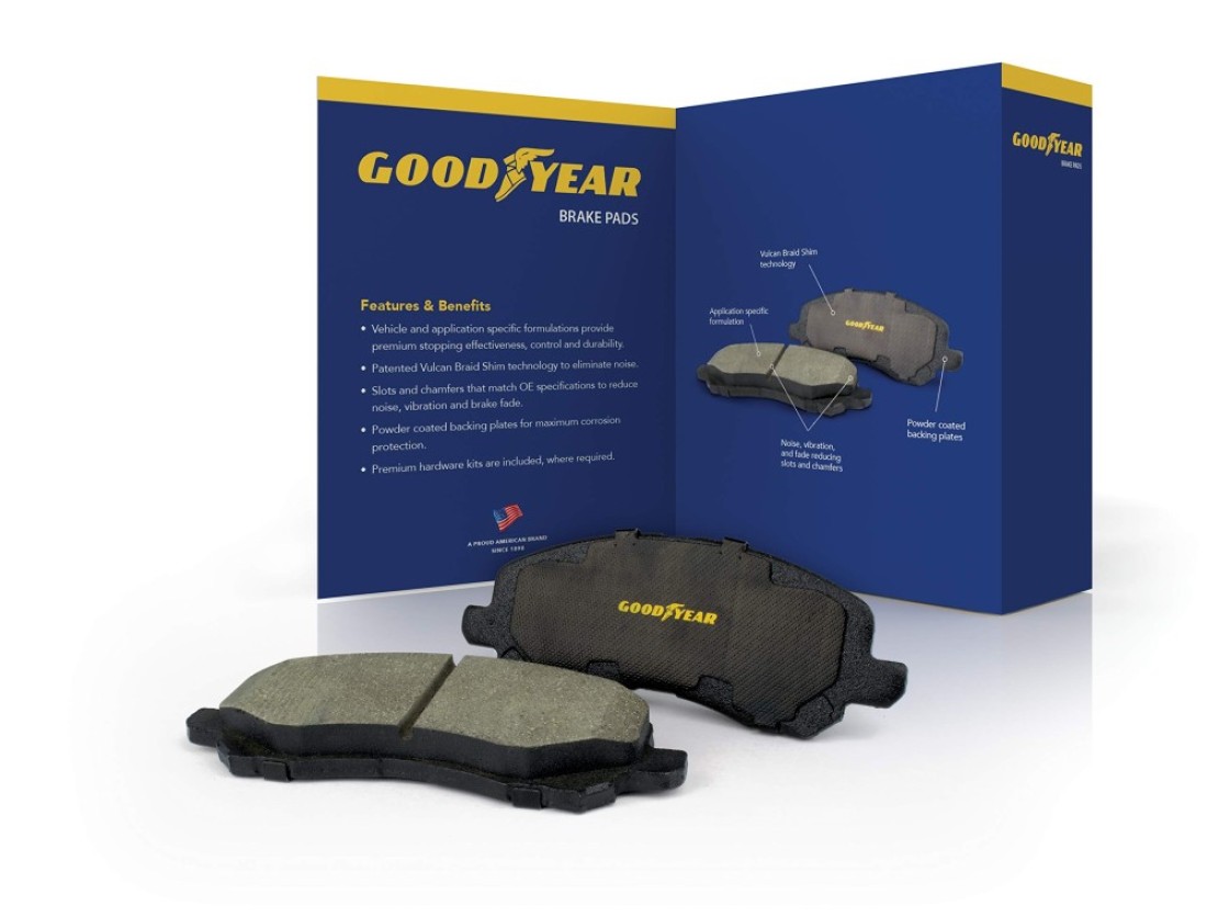 Goodyear Brakes GYD1001 Semi-Metallic Front Brake Pads fit Alfa Romeo 159 08-07; Buick Regal 17-15, Regal Sportback 20-18; Cadillac ATS 19-13, CT6 19-16, CTS 19-04 &amp; More - See Applications Below