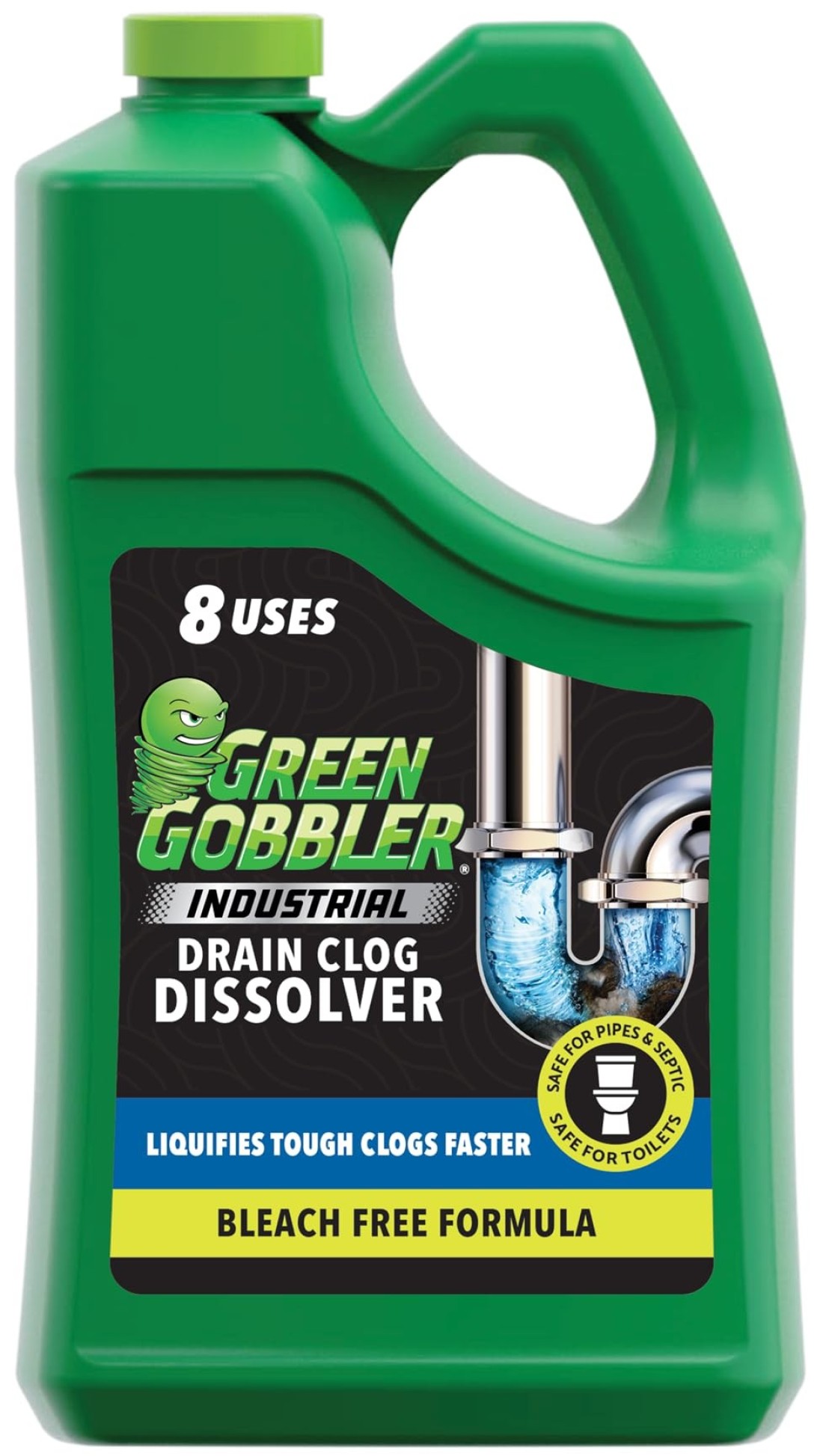Green Gobbler Industrial Strength Grease and Hair Drain Clog Remover Drain Cleaner Gel Safe for Pipes, Toilets, Sinks, Tubs, Drains &amp; Septic Systems 1 Gallon