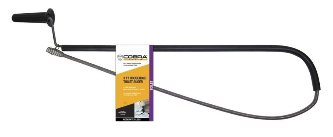 Cobra Products 40030 38Inch by 3Feet Home Toilet Auger 38 in X 3 ft Black Gray