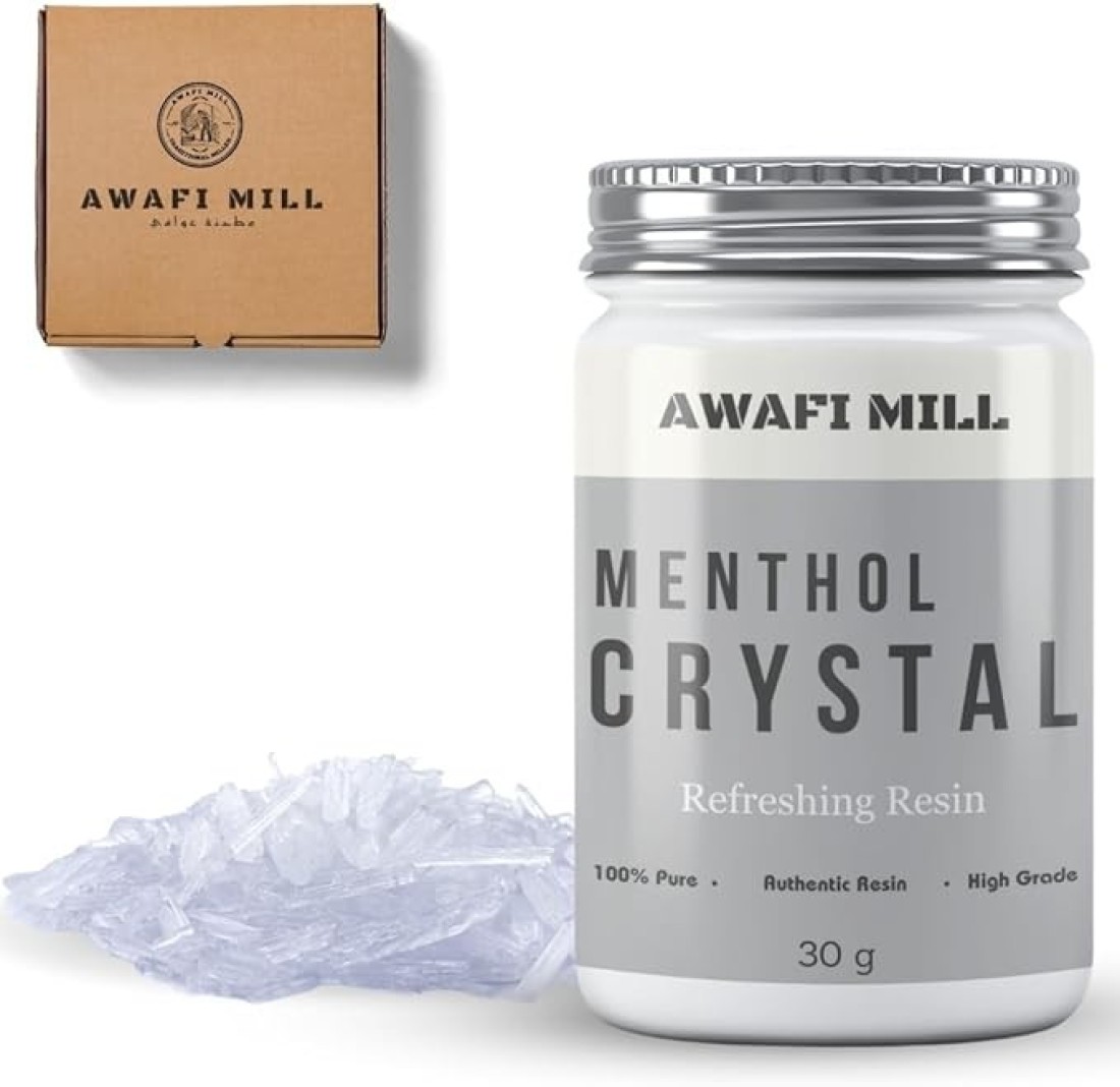 AWAFI MILL Menthol Crystal - Pure and Refreshing Crystals for Aromatherapy (Bottle of 50 gram / 1.7 Oz)