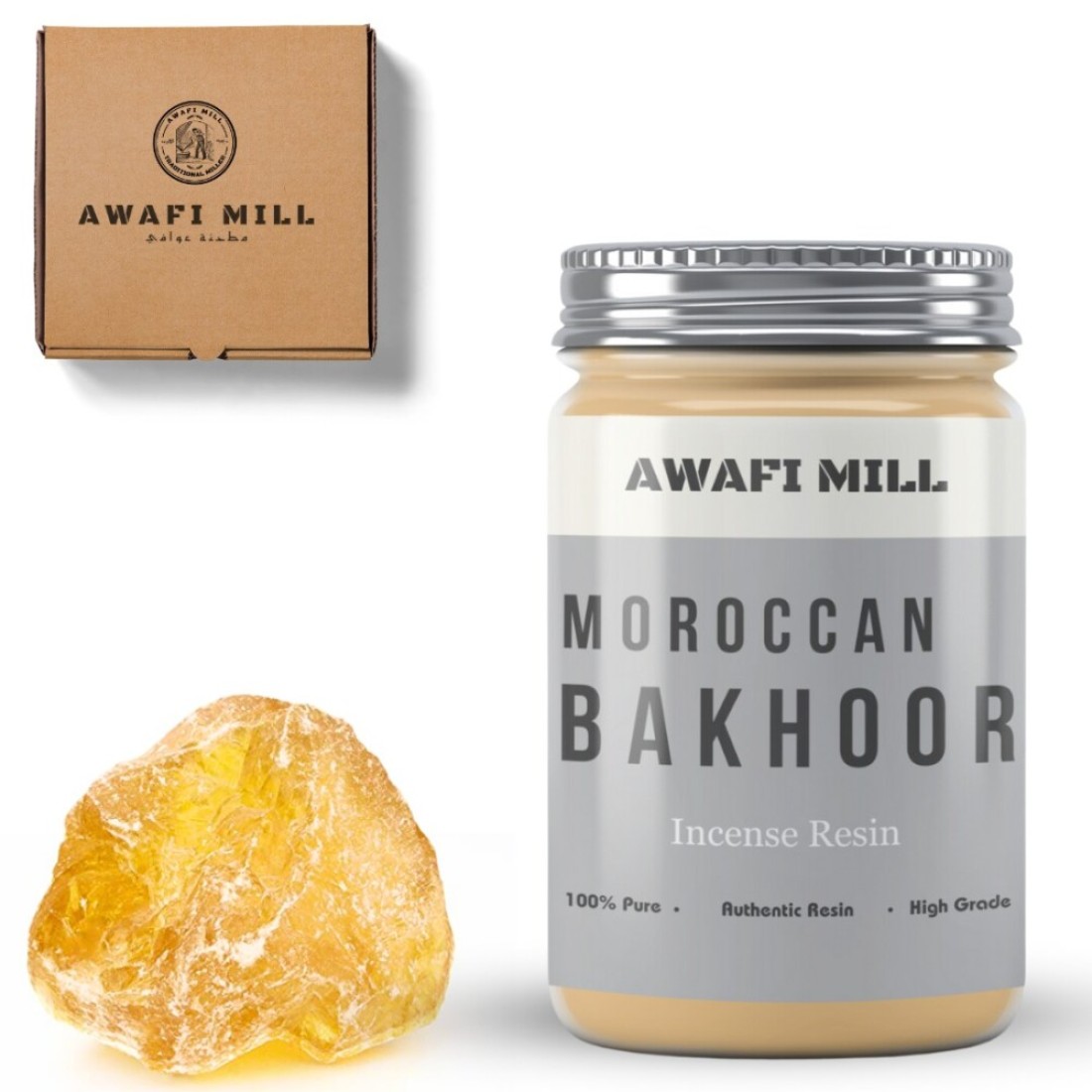 Awafi Mill Moroccan Bakhoor - Aromatic Incense for Exquisite Fragrance (Bottle of 50 gram / 1.7 Oz)