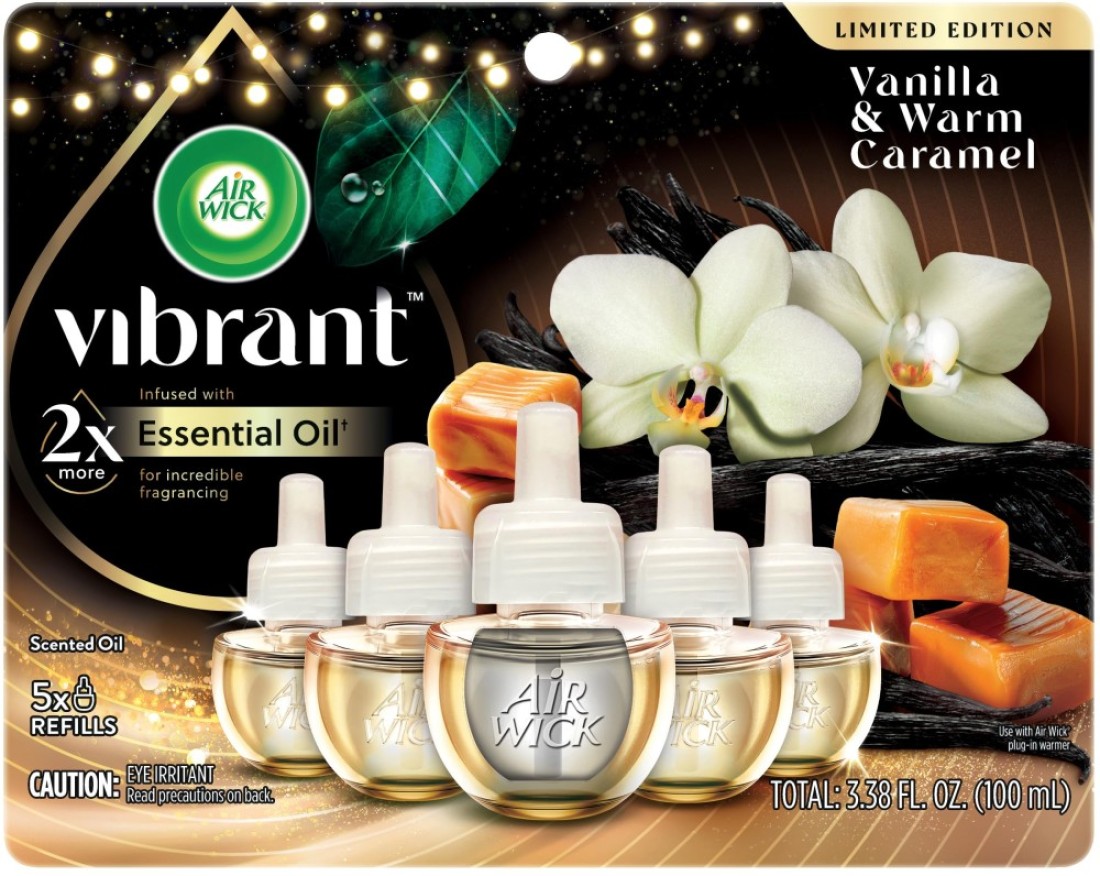 Air Wick Scented Oil - Vibrant Refill Vanilla &amp; Warm Caramel, 5 Refills