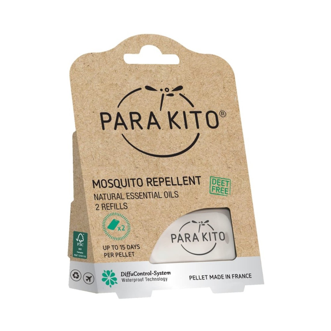 PARAKITORefill Pellets for Mosquito Repellent Bracelets Mosquito Pellets with Citronella Oil Peppermint Oils Hiking Camping Accessories 2 Refills 15 Days Each