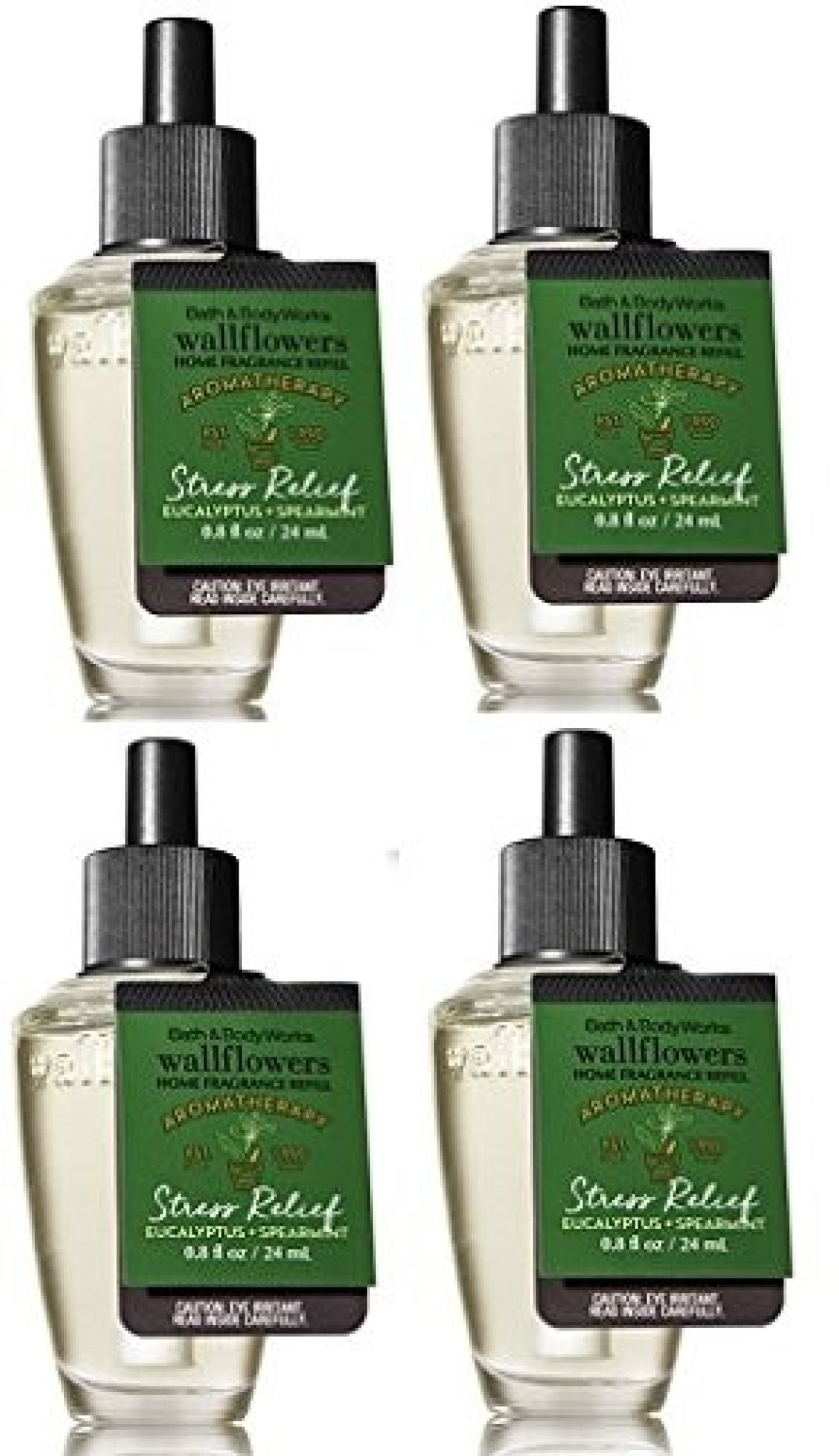 Bath Body WorksEucalyptus Spearmint Wallflowers Aromatherapy Refills 4Bulbs