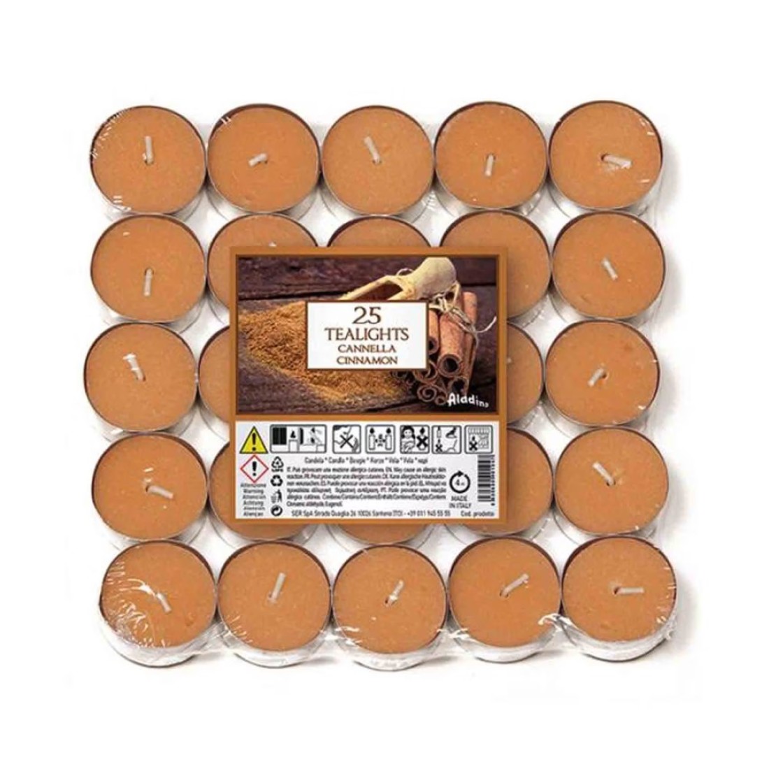 Aladino 4H Scented Tealights Cannella Cinnamon Beige 25 PCS