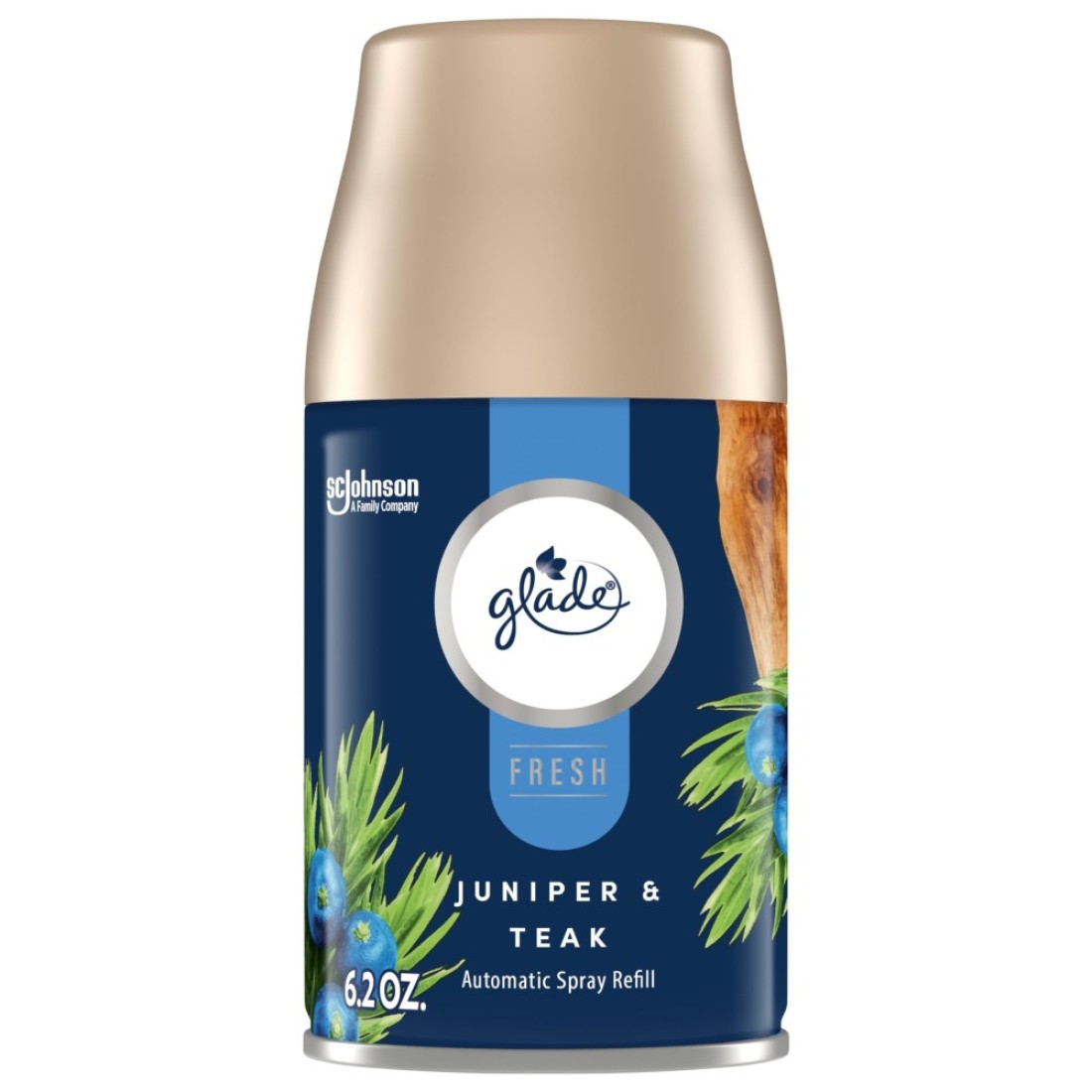 Glade Automatic Spray Refill, Air Freshener for Home and Bathroom, Juniper &amp; Teak, Fresh Collection, 6.2 Oz