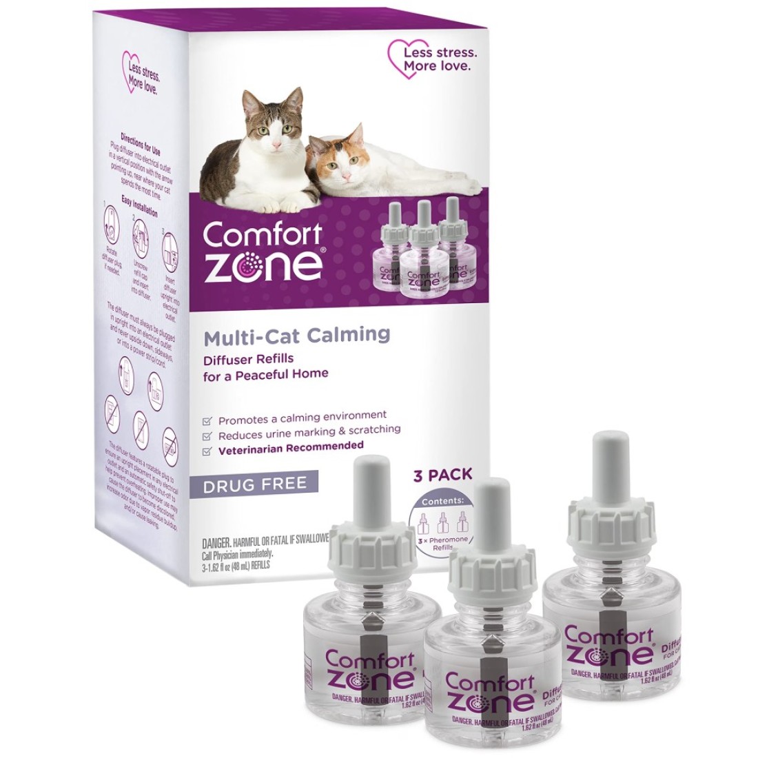 Comfort Zone Multi Cat Calming Diffuser Refills: 3 Pack