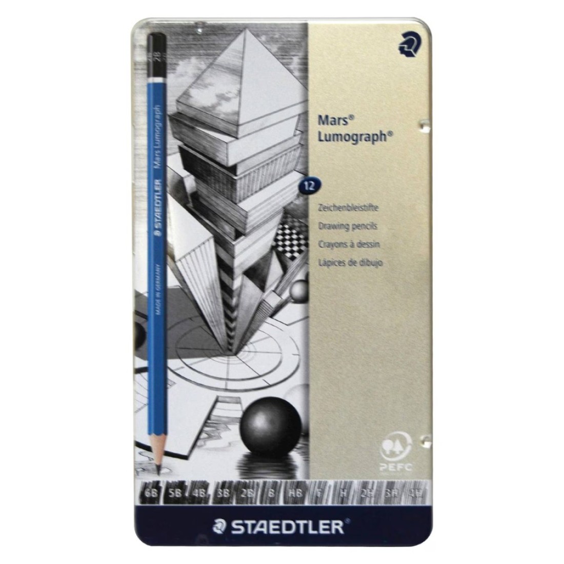 Staedtler Mars Lumograph Pencil Set 12 PCS