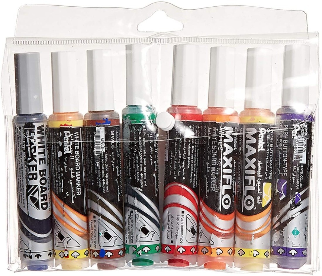 Generic Pentel Maxiflo White Board Markers, 8 Pieces