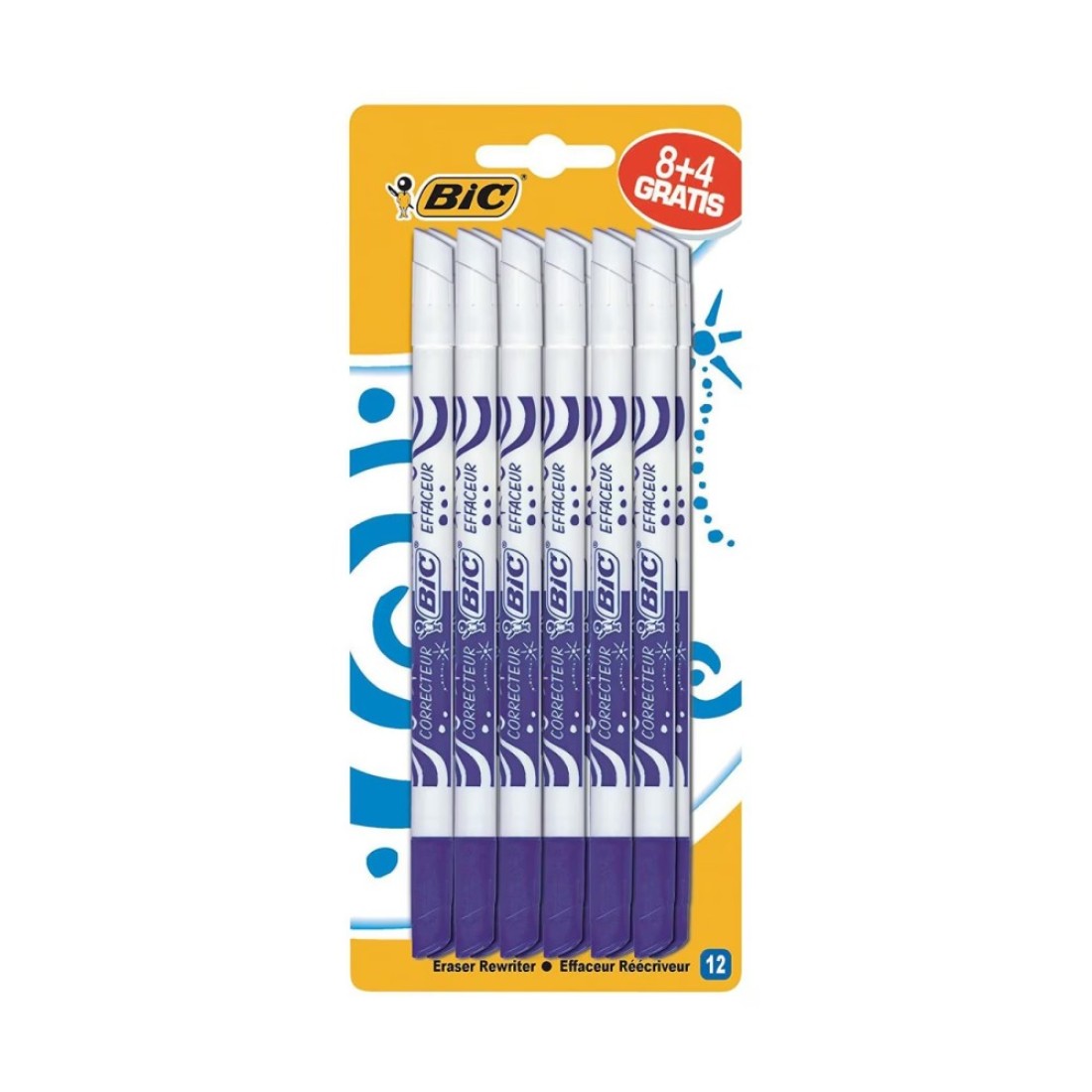 Bic Mini Rewrite Eraser Multicolour 8 PCS