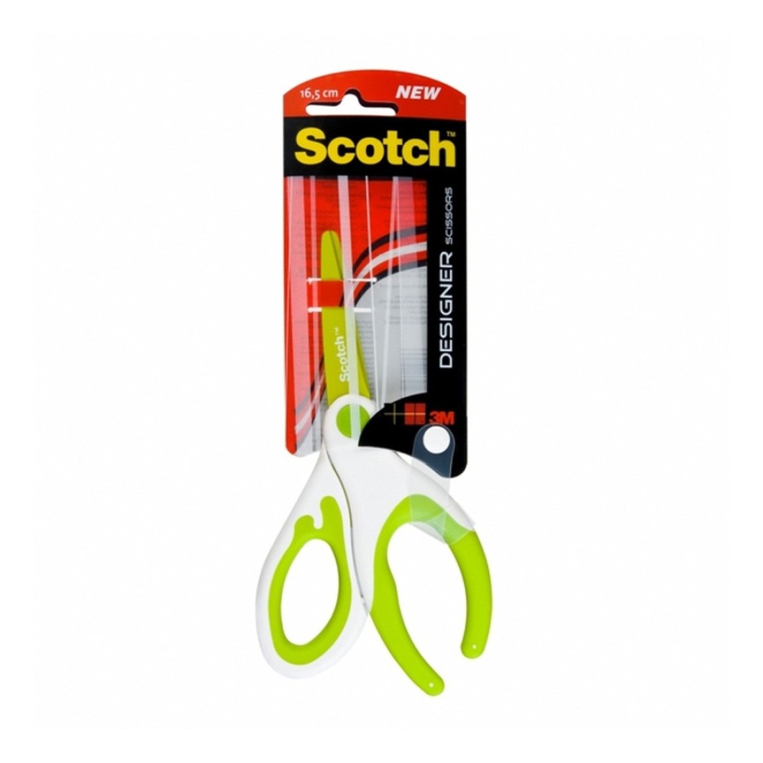 Scotch Designer Scissors 1581DS-Green. Stainless steel blade, 8 in (20cm). 1 scissor/card