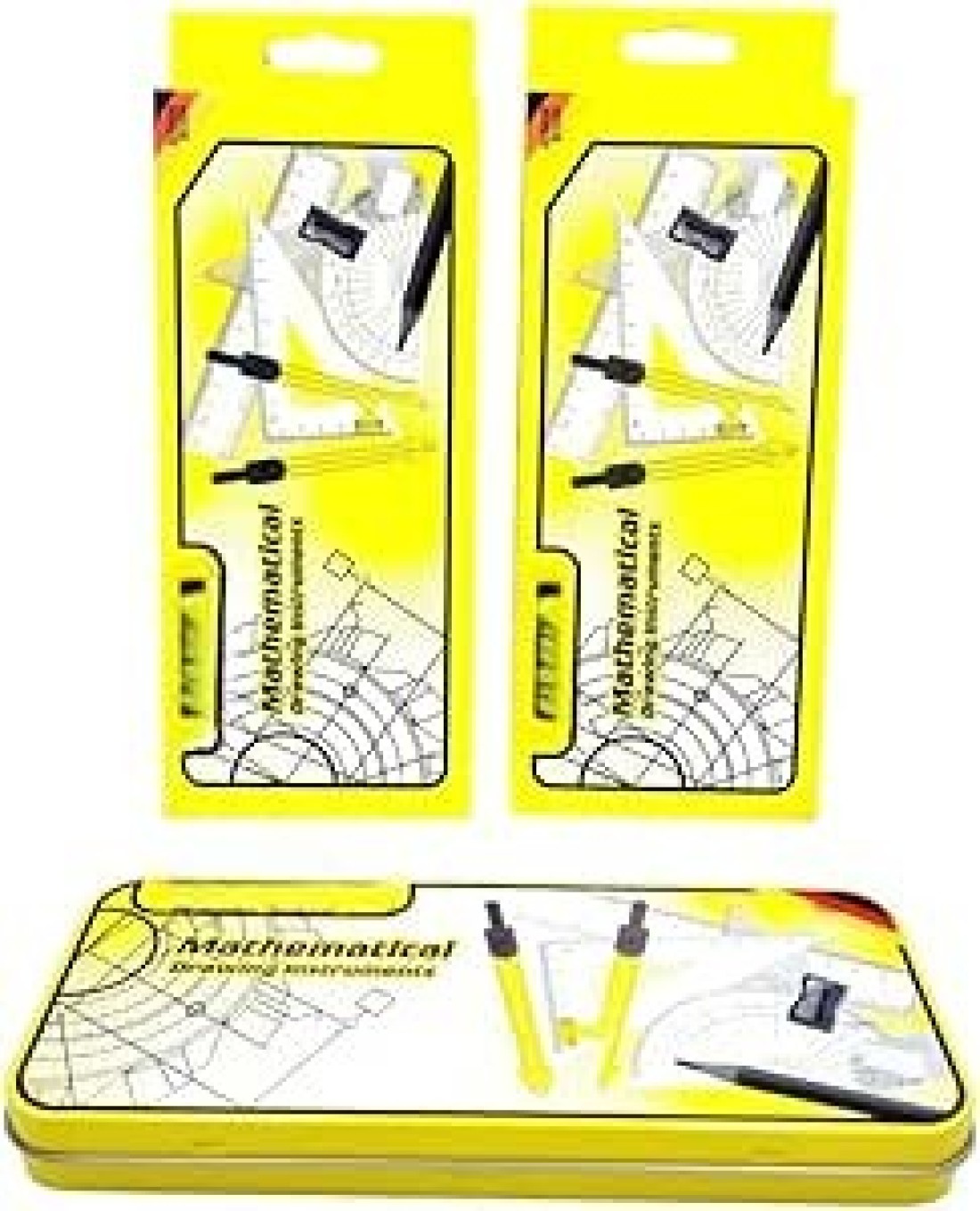 FITTO Mathematical Drawing Instruments Box &ndash; Complete Geometry Set with Compass, Protractor, Ruler, Set Squares &amp; Eraser, Durable Case for Precision in School, Office &amp; Engineering