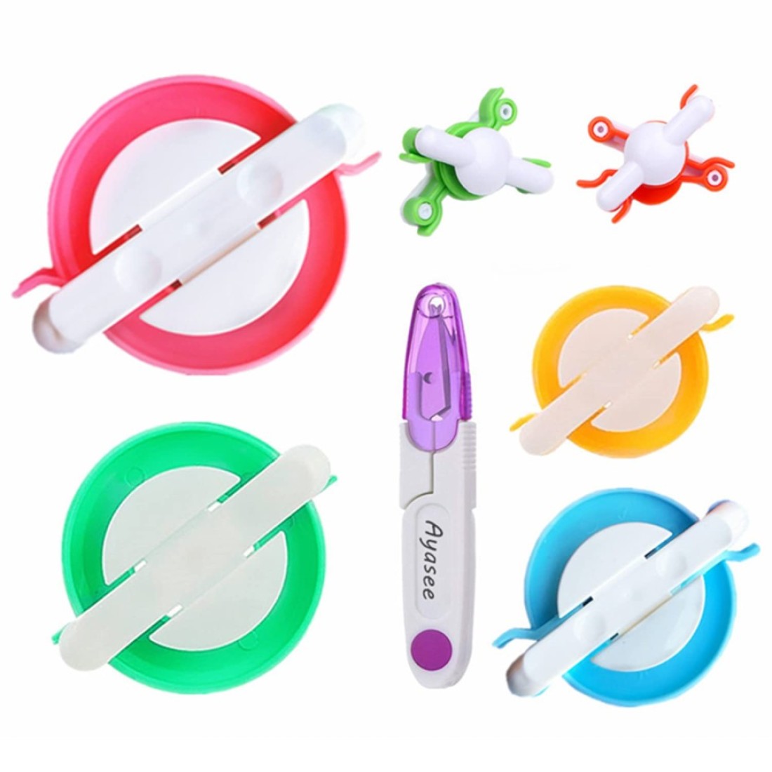 Pompom Maker Kits Pom pom Knitting Loom Kit Fluff Ball Weaver Needle Craft DIY Knitting Crochet Craft Tool Kit 6PS Pompom Maker 1PS Scissors 7