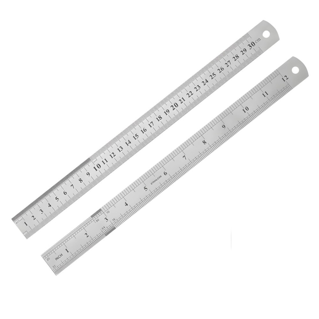 CRAFT MAGIC Heavy Duty Stainless Steel Ruler Set &ndash; 12 Inch (30 CM) Metal Rulers Pack of 2 Perfect Straight Edge for Precise and Accurate Measurements
