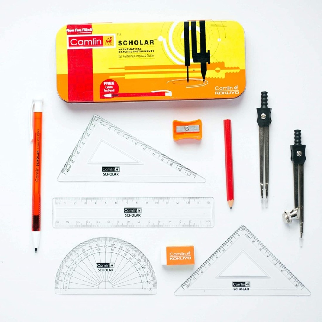 Generic Camlin Kokuyo Scholar Mathematical Drawing Instruments Free Camlin Pen Pencil