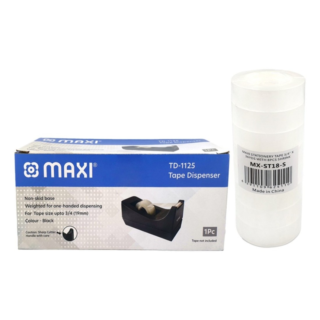 Maxi Tape Dispenser TD-1125 with Stationary Tape 8 PCS