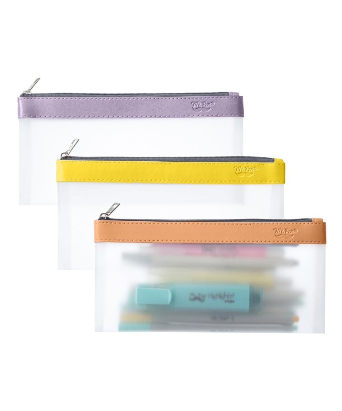 Mr. Pen- Clear Pencil Pouch, 3 Pack, Clear Pencil Case, Pencil Bags, Clear Pouch, Pencil Case for Kids Pencil Case, Clear Makeup Pouch, Kids Pencil Pouch, Pencil Cases, Clear Make Up Bag