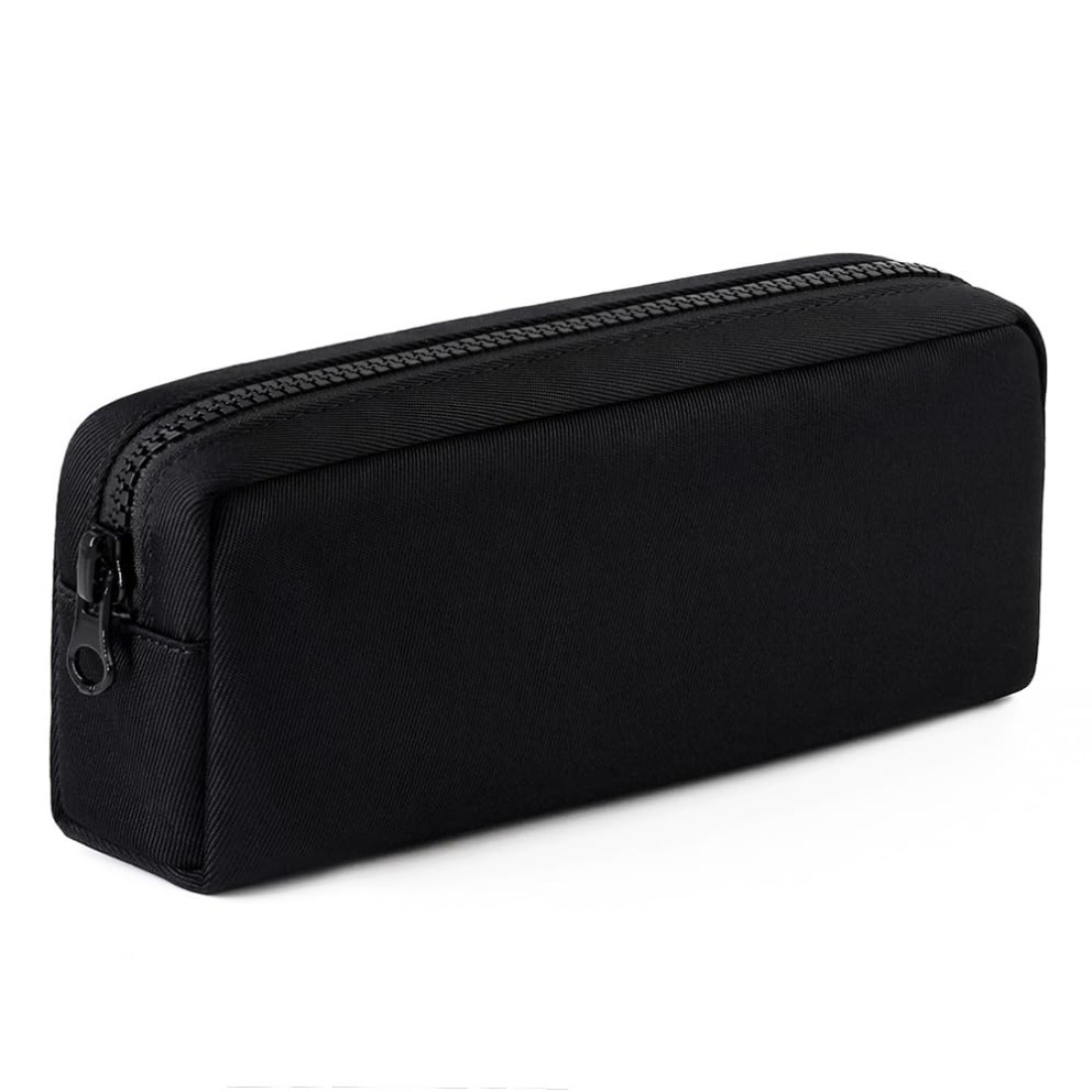DOBMIT Big Capacity Pencil Case, Pure Color Pen Pouch with Zipper Stationary Storage Bag for Adult Officers, Black