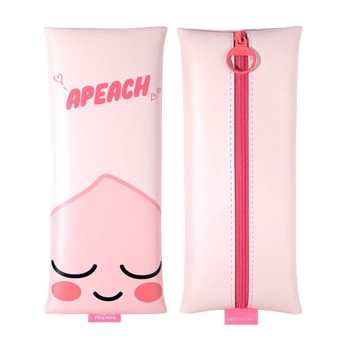 Kakao Cute Friends Flat Rectangle Pencil Case Pencil Pouch 1PC ApeachRyan Apeach Pink