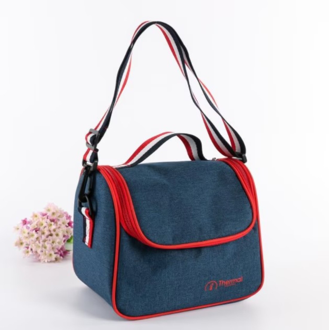 Thermal Ice Cooler Lunch Bag Blue 20x16.5x20centimeter