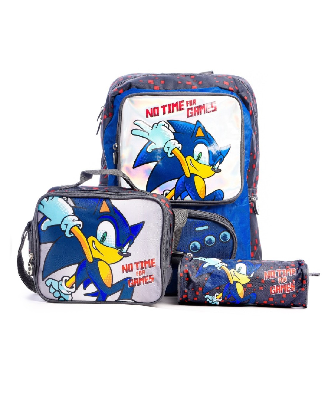 SONIC School Bag - Backpack with Lunch Bag and Pencil Case