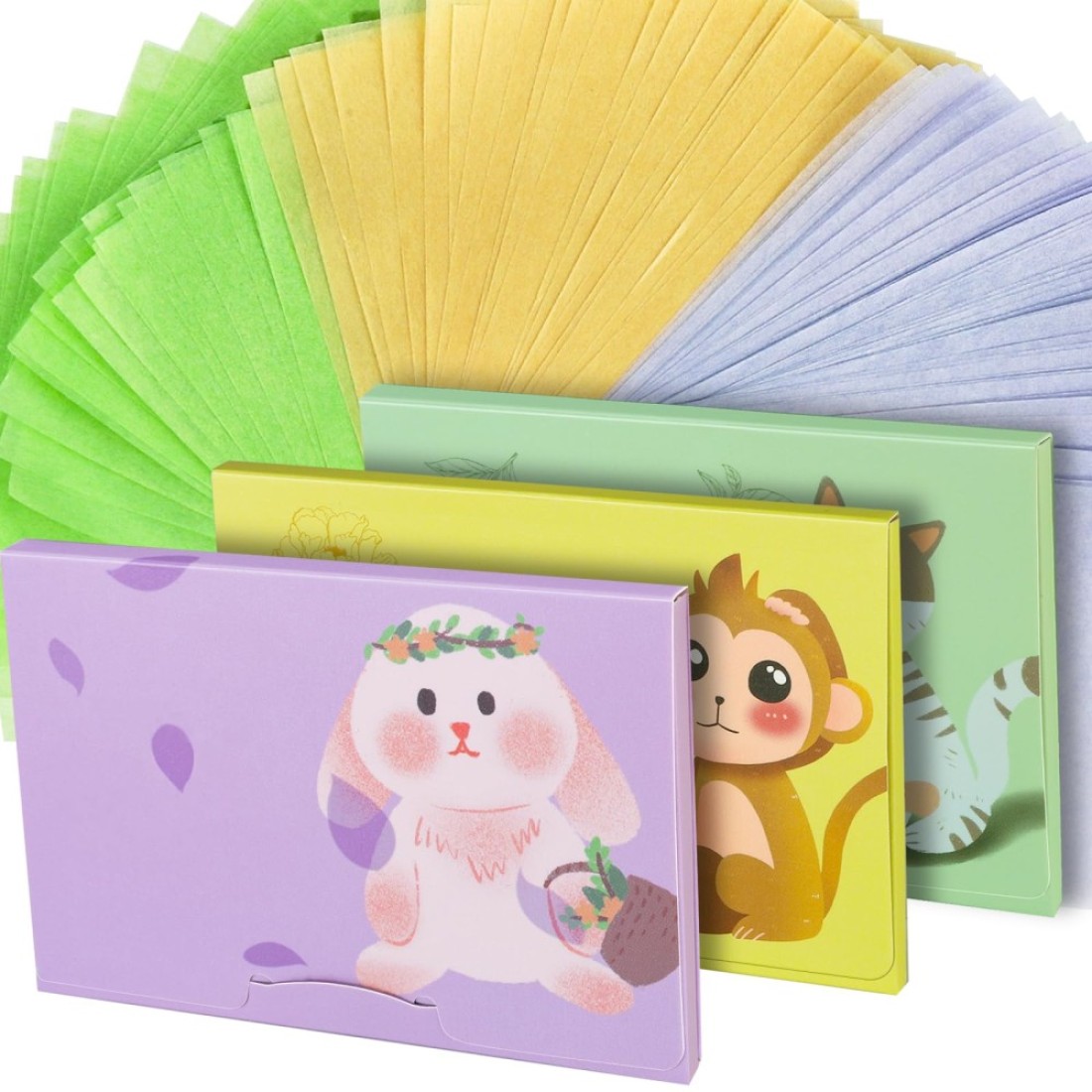 300 Sheets Blotting Paper HNYYZL Oil Absorbing Sheets for Oily Skin Oil Control for Face Makeup Blotting Paper Natural Oil Absorbing Facial Blotting Sheets for Oily Skin Care Pack of 3