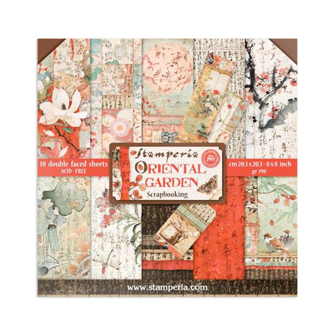 STAMPERIA INTERNATIONAL KFT PAPER PAD 8X8 10PK ORIENTAL G 203 x 8 8 Multicoloured