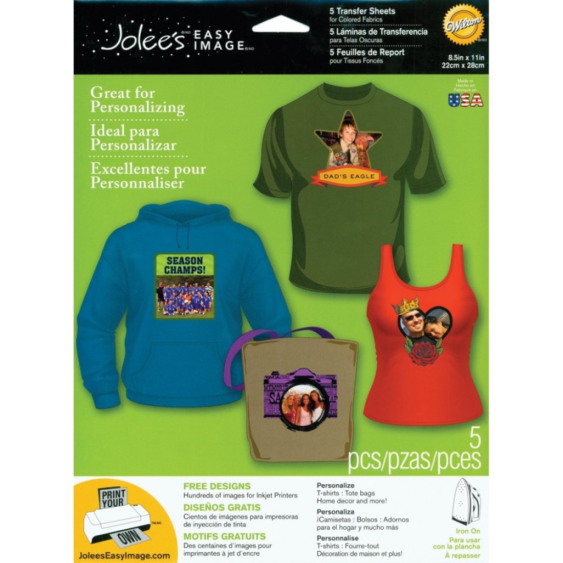 Jolees Boutique Easy Image Ironon Transfer Paper Colored Fabrics