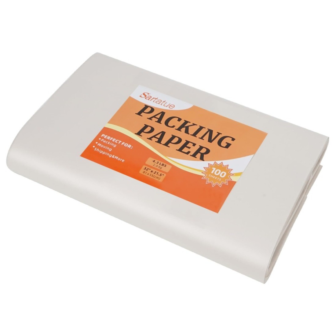 Sartatue Newsprint Packing Paper Sheets for Shipping, Moving, Shipping, Box Filler, Wrapping and Protecting Fragile&amp;Delicate Items (32&quot; x 21.5&quot;, 100 Sheets)
