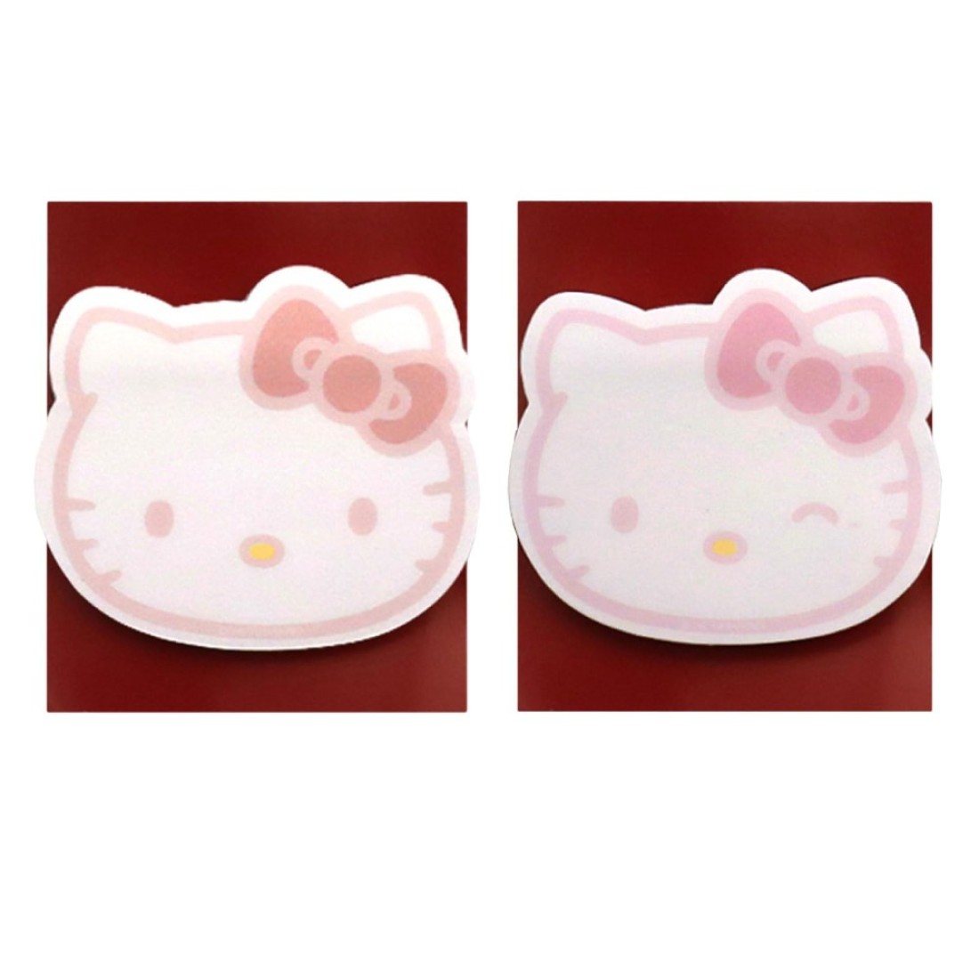 Kitty 2-Pack Sticky Notes Set, Cute Stationary Pink and Red, Perfect for Office and School Supplies Adhesive Note