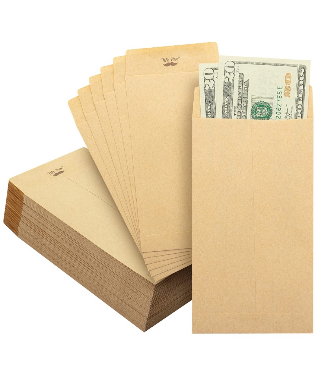 Mr. Pen- Money Envelopes for Cash, 100 Pack, 6.5&quot; x 3.5&quot;, Cash Envelopes, 100 Envelopes Money Saving Challenge, Money Saving Envelopes, Small Envelopes for Money, Money Envelopes for Cash Budgeting