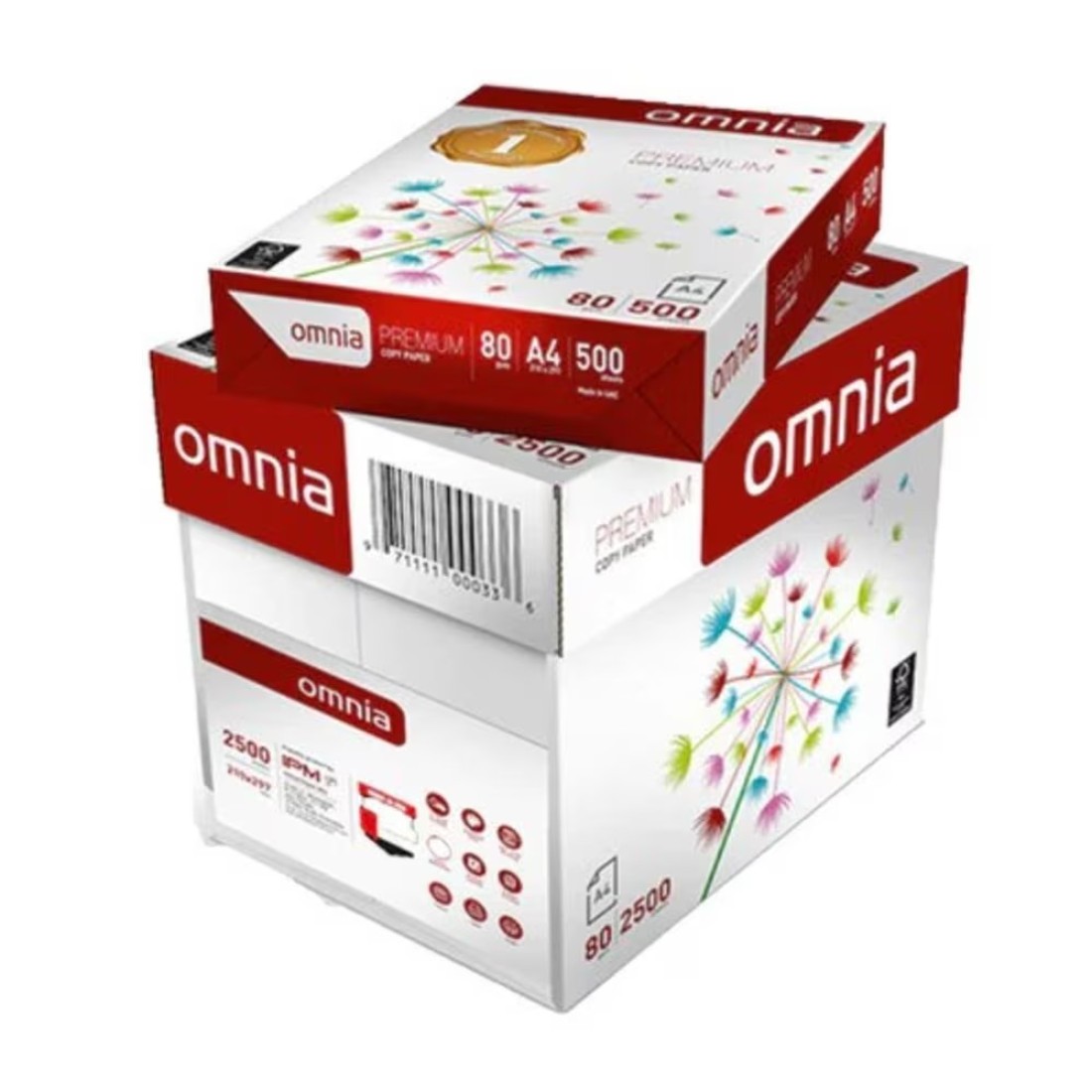 Omnia A4, Photocopy Paper 80 gsm, Box of 5 Reams,