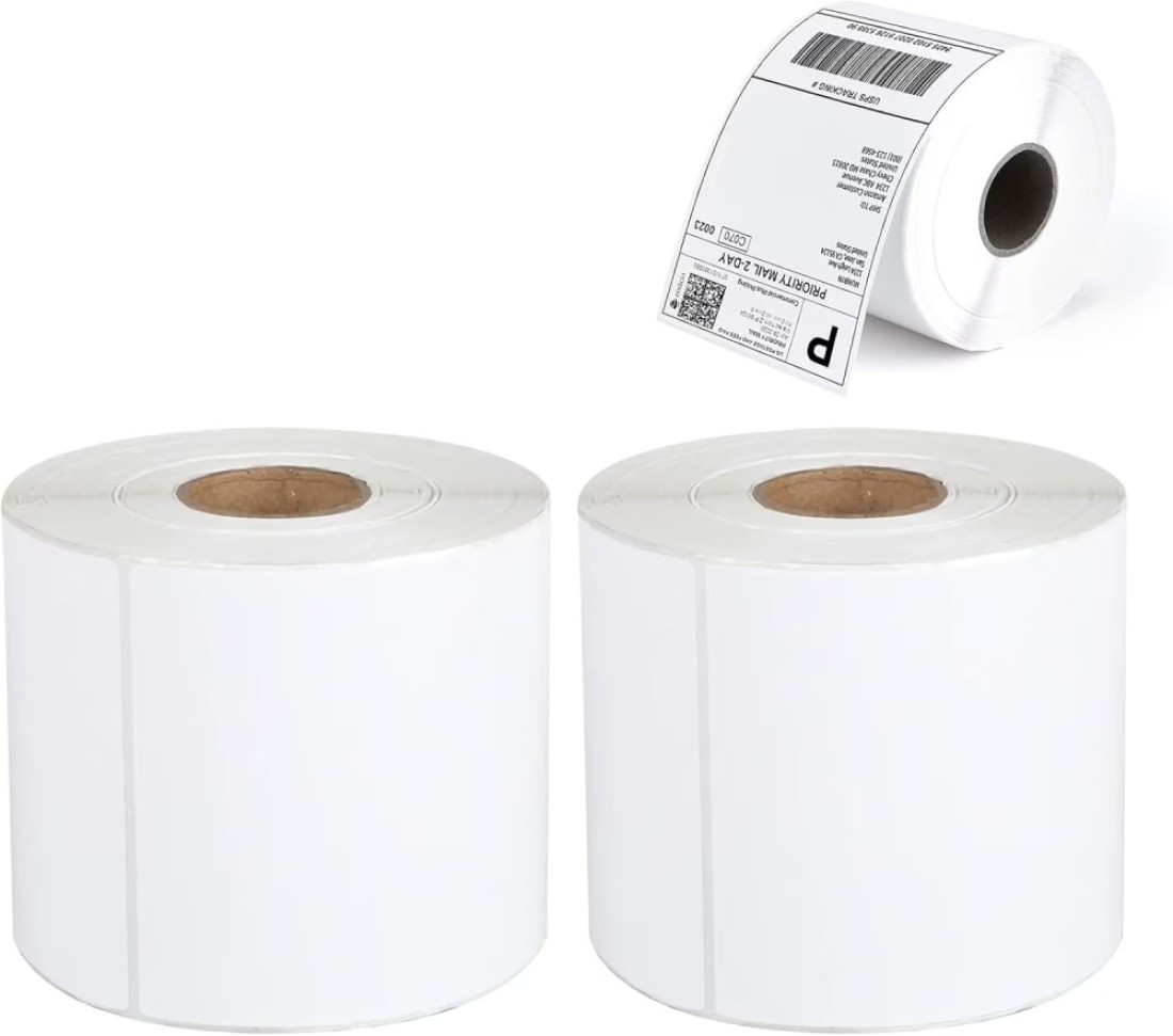 [2 Rolls, 700 Labels] 4&quot;x6&quot; Direct Thermal Shipping Label Compatible with Zebra Printers, Blank Shipping Labels for Amazon FBA,UPS, USPS, Fedex, DHL, Endicia, eBay (2 Roll - 700 Labels)