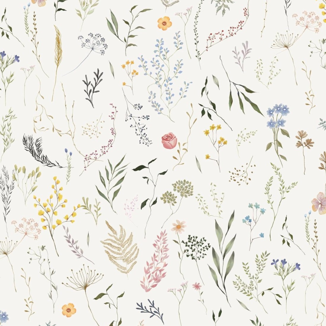 Dimoon 78.7&quot;x16.1&quot; Floral Peel and Stick Wallpaper Beige Contact Paper Thicken Wallpaper Delicate Flower Waterproof Green Leaf White Self Adhesive Removable Wall Paper Shelf Liner Decal Vinyl Roll