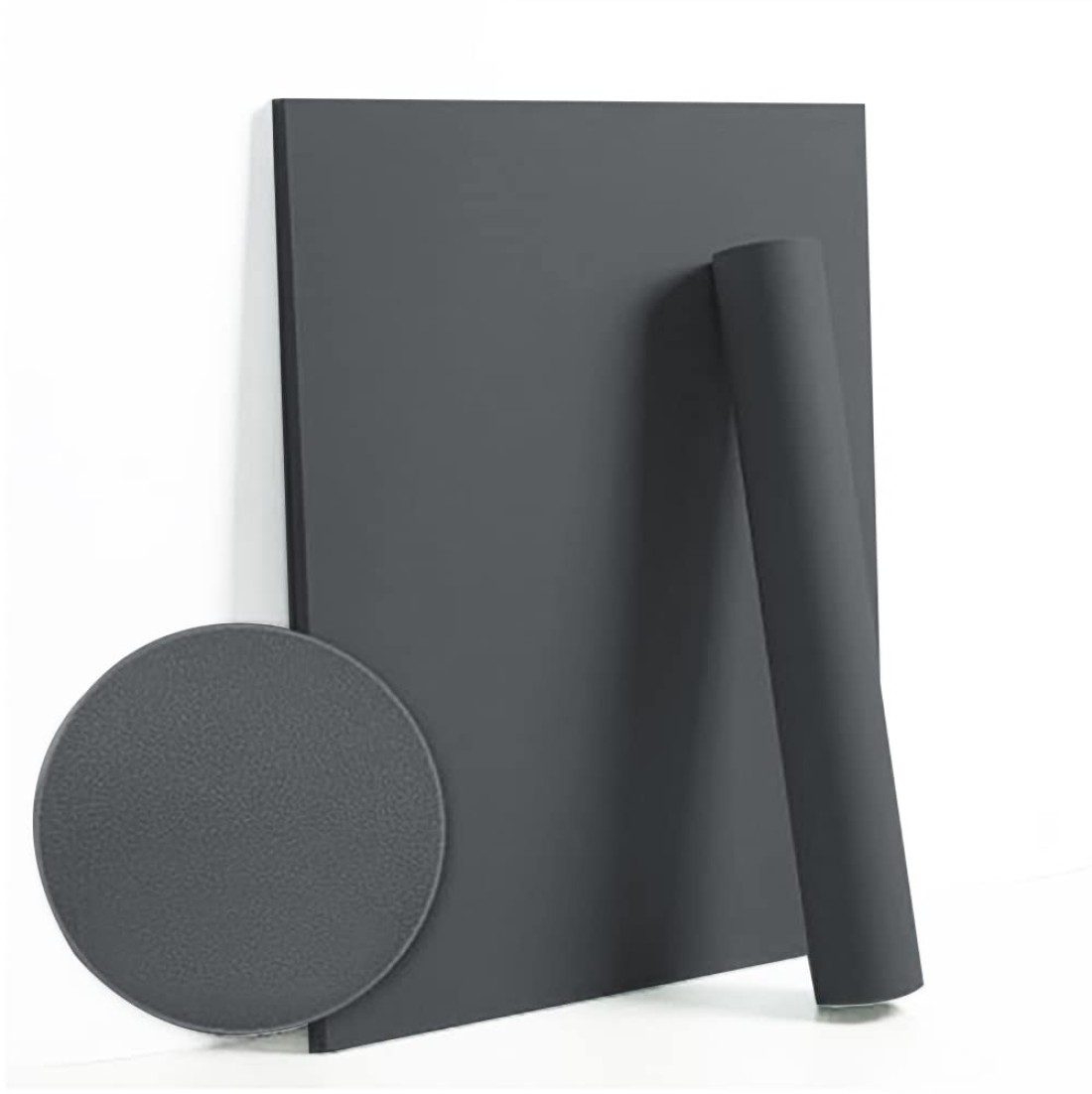 Dimoon 236&#39;&#39;x17.7&#39;&#39; Grey Peel and Stick Wallpaper Contact Paper Modern Self Adhesive Wall Paper Removable Renter Friendly Textured Solid Color Shelf Cabinet Vinyl Roll (236&#39;&#39;x17.7&#39;&#39;,Dark Grey)