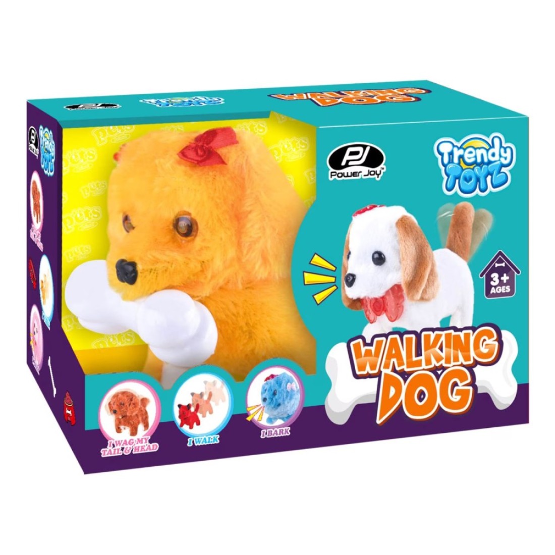Power Joy Trendy Toyz Walking Dog Multicolour Pack of 5