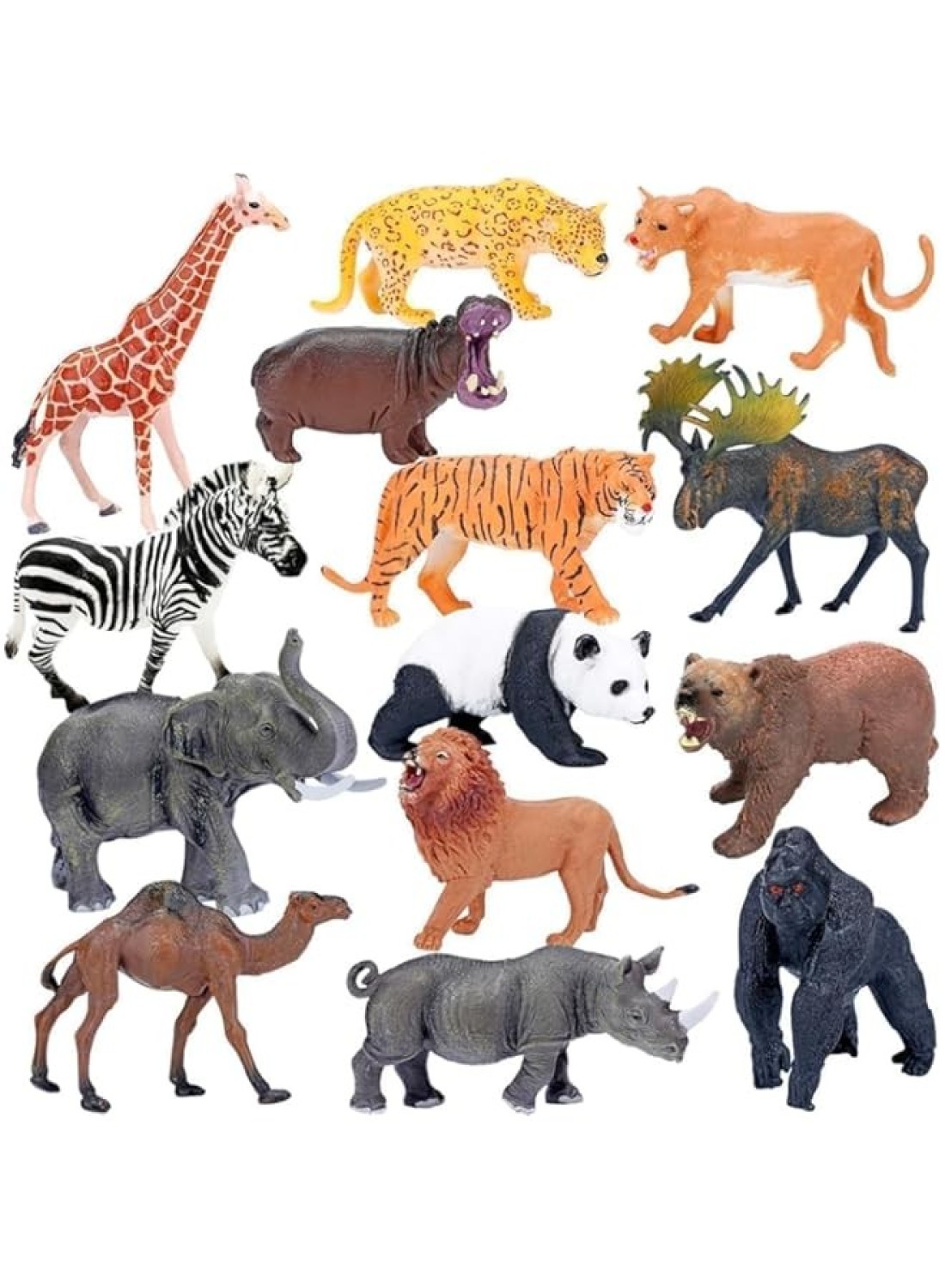 Big Size Animals Jumbo Safari Toys For Kids Figures Toys, Realistic Jumbo Wild Zoo Animals Figurines Plastic Africa Jungle Animals Playset for Kids, Animals set